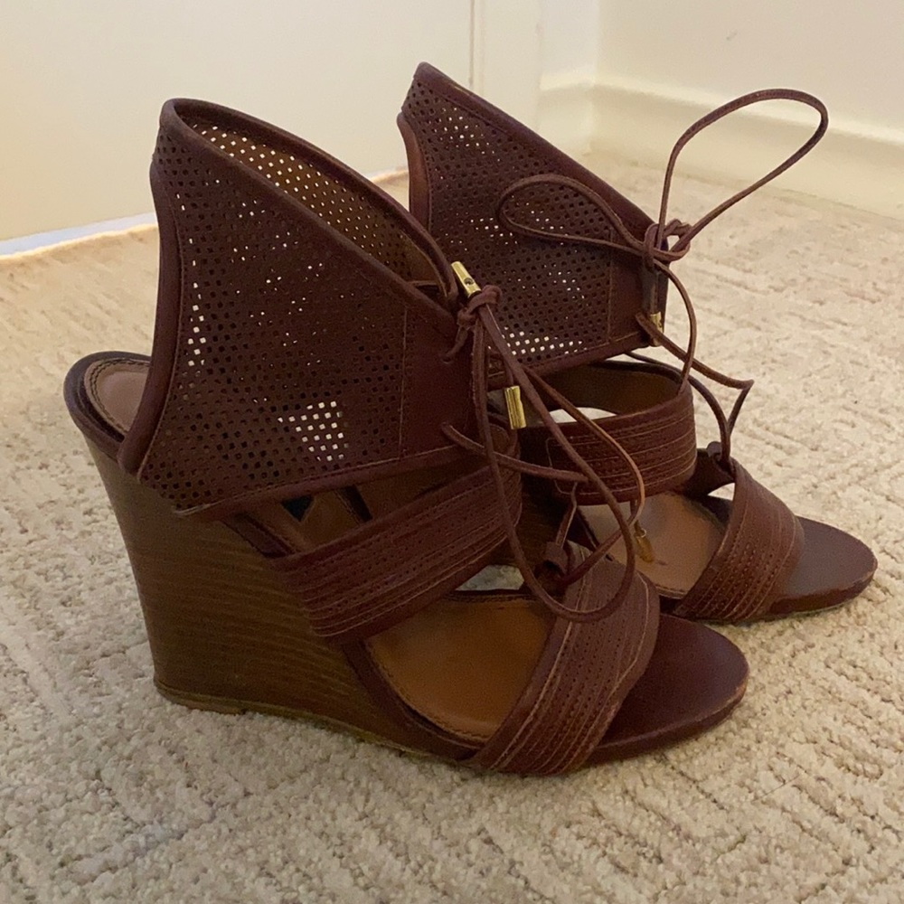 Derek Lam Lace Up Wedge Heels